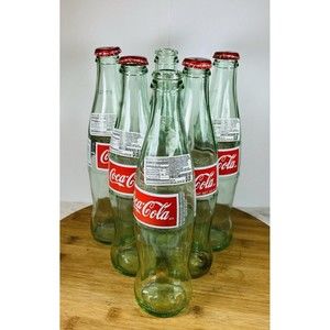 Vintage 2002  Coke Coca-Cola 6 Mexico  Empty Green Glass Soda Bottle 355ml